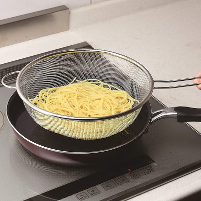 Vợt inox trụng mì, hủ tiếu Pearl Metal Ø26-28cm - Hàng nội địa Nhật Bản nhập khẩu chính hãng