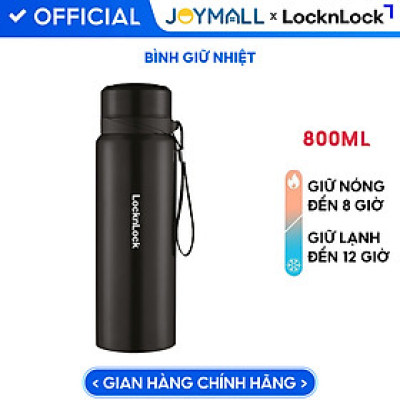 Bình Giữ Nhiệt Vacuum Bottle Lock&Lock màu đen LHC6180-BLK 800ml, Hàng chính hãng, thép không gỉ, độ bền cao - JoyMall