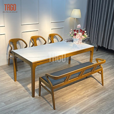 Bộ Bàn Ăn Louis 1m8 3 Ghế 1 Bench