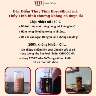 Ly thủy tinh Cốc thủy tinh vuông uống nước cà phê cao cấp dễ thương Ly cocktail cute uống trà sinh tố decor đẹp TiTiRoom