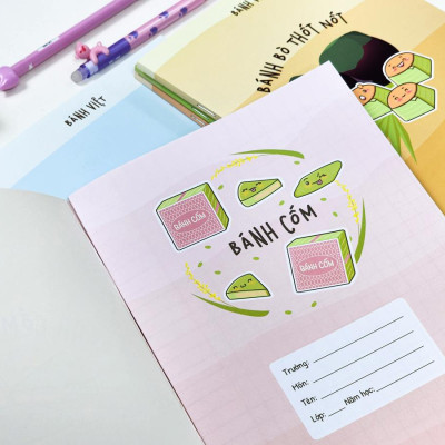 Tập Học Sinh Bánh Việt - Miền Bắc - Kẻ Ngang Có Chấm - 80 Trang 70gsm - Fahasa 01 - Bánh Cốm