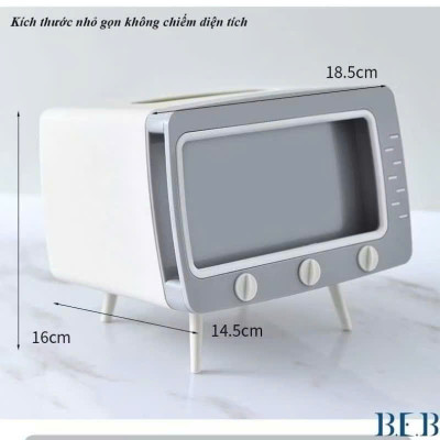 Hộp Đựng Khăn Giấy Di Động Kiêm Giá Đỡ Điện Thoại, Lưu Trữ Đa Chức Năng Cho Hộ Gia Đình - HÀNG CHÍNH HÃNG MINIIN