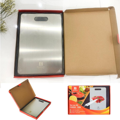Thớt Inox 304 Cao Cấp KHông Gỉ- Size 33,5x23cm , Kháng Khuẩn, Chống Ẩm Mốc, Thớt Nhà Bếp- Hàng Loại 1.  Chính Hãng