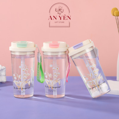 Ly Linh Lan Làm Quà Tặng Bạn Gái, Ly Nhựa Hoa Linh Lan Tiệm Quà An Yên Chịu Nhiệt Tặng Sinh Nhật