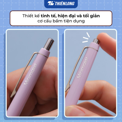 Combo 5/10/20 Bút gel B - Minimalist Butter Gel Thiên Long - Premium tip - Mực Xanh - Màu thân ngẫu nhiên