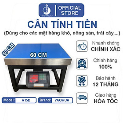 Cân Điện Tử Tính Tiền A15E - Mặt Bàn Cân 500X600MM