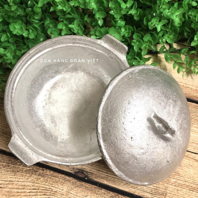 Nồi Gang Đúc Kho Thịt Cá S2 - 15 cm. Đúc thủ công nguyên khối bằng khuôn cát, đậm chất XƯA. Chuyên phục vụ Sp Gia dụng,