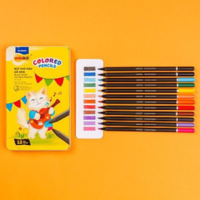 Hộp 12 Bút Chì Gỗ Đen Black Wood Colored Pencils - Colokit CPC-C029