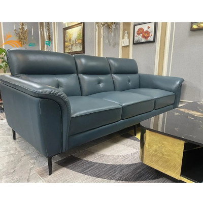 Combo ghế sofa băng da bò Italy Tundo màu xanh SFBCT06 2m4/1m1 hàng cao cấp chuẩn da bò nhập khẩu Ý