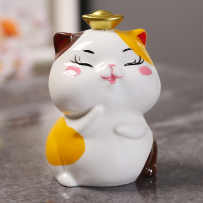 Ống Tiết Kiệm Mô hình Mèo Gốm Sứ Trang Trí_ Hàng Chính Hãng