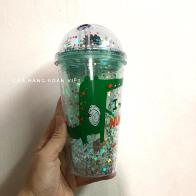 [MỚI] Bình Nước Khủng Long Phủ Kim Tuyến 3D Cực Dễ Thương. Chuyên phục vụ Sp Gia dụng, Khuôn làm bánh, Dụng cụ học Sinh,