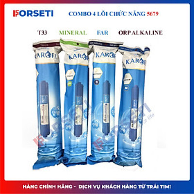 Combo 4 lõi lọc nước Karofi 5679 T33, Mineral, Far, Orp Alkaline - Hàng chính hãng Có Hóa đơn VAT
