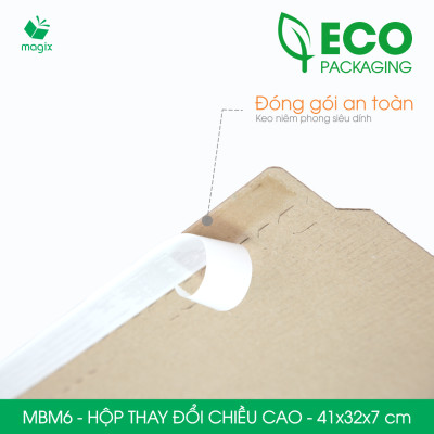 MBM6 - 41x32x7cm - Combo 100 Hộp carton thay đổi chiều cao - Thùng carton đóng hàng