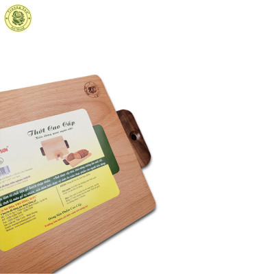 Thớt Gỗ Beech Chữ Nhật Quai Cầm Ngắn Dài 32.5, 39 cm  - Đồ Gỗ Nhà Bếp Thương Hiệu Trường Sơn