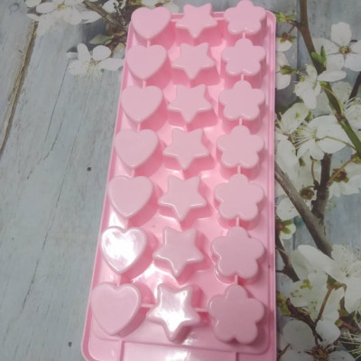 Bộ 4 Khay Đá Làm Thạch Rau Câu Họa Tiết Tim Sao Mai 21 Viên 