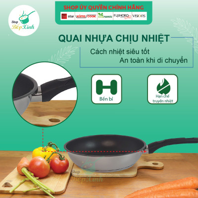 Chảo Chống Dính Bếp Từ 3 Đáy Fivestar (22 cm) + Tặng 5 Muỗng Inox Cao Cấp