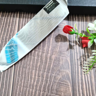 DAO - DAO BẾP NHẬT BẢN SANTOKU THÉP DAMASCUS MÃ A10 DT116 nt topcomshop vn