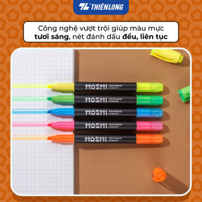 Combo 10 Bút dạ quang Hoshi Thiên Long HL-018/HS - Công nghệ Nhật Bản
