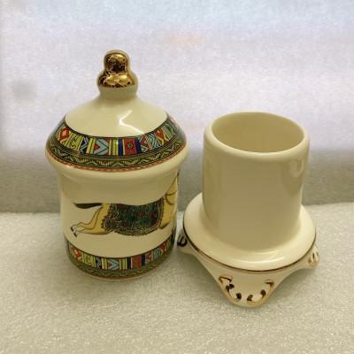 Lọ đựng tăm sứ hoa văn cổ điển sang trọng - ANTH487 ( Giao  ngẫu nhiên )