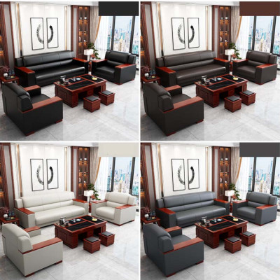 Bộ sofa da văn phòng cao cấp Tundo kèm ghế đơn HVPCT-04