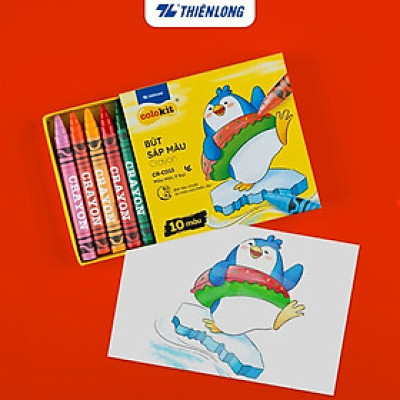 Bút sáp 10 màu CR-C015 hộp giấy - Thiên Long
