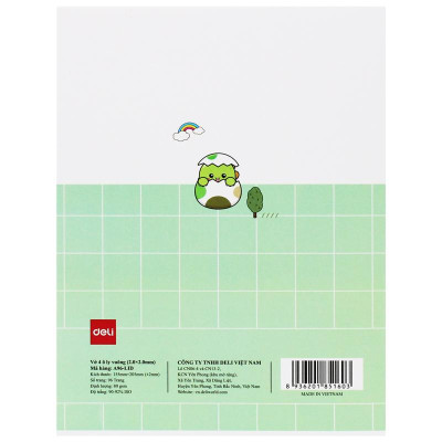 Tập Học Sinh - 4 Ô Ly Vuông - 96 Trang 80gsm - Deli CNA96-LID (Mẫu Bìa Giao Ngẫu Nhiên)
