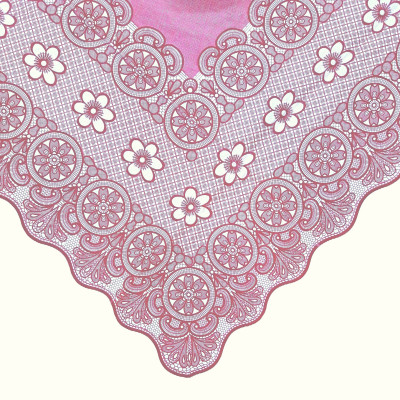 KHĂN TRẢI BÀN PAULEE 856B - HOA VĂN HỒNG - 150 CM X 264 CM - KHÔNG THẤM NƯỚC