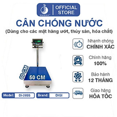 Cân Điện Tử Chống Nước DI28SS - Mặt Bàn Cân Inox 500x600MM
