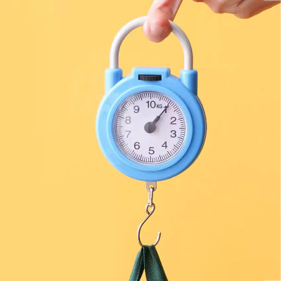 Cân cầm tay mini 10kg có móc treo tiện dụng cho việc đi chợ, du lịch, lò xo cơ học đồng hồ kim siêu chuẩn