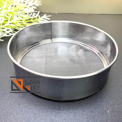 Dụng cụ RẮC CACAO, RÂY BỘT INOX loại nhỏ 14, 5cm - Dụng cụ làm bánh lưới khít, pha chế vợt lược rau má dừa, rắc Ca Cao.
