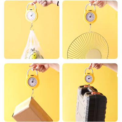 Cân cầm tay mini 10kg có móc treo tiện dụng cho việc đi chợ, du lịch, lò xo cơ học đồng hồ kim siêu chuẩn