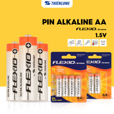 Vỉ 4 Pin Alkaline AA Thiên Long Flexio