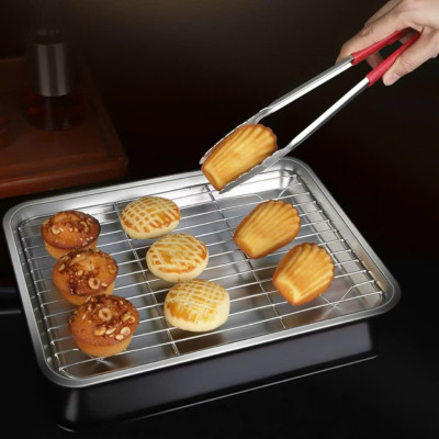 Khay Nướng Inox 304 Dày Dặn Kèm Vỉ Hấp Hình Chữ Nhật Dùng Nướng Bánh, Thực Phẩm - HÀNG CHÍNH HÃNG MINIIN