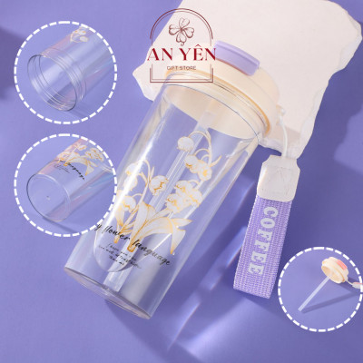 Ly Linh Lan Làm Quà Tặng Bạn Gái, Ly Nhựa Hoa Linh Lan Tiệm Quà An Yên Chịu Nhiệt Tặng Sinh Nhật