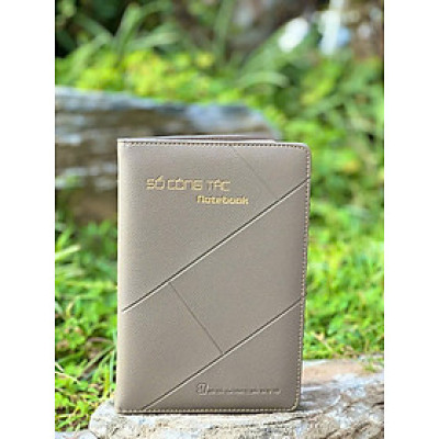 Sổ công tác bìa da ( màu trắng sữa)