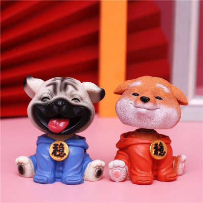 Mô Hình Tượng Trang Trí Chó Mặc Áo Hoodie Lắc Lắc Đầu - Art House