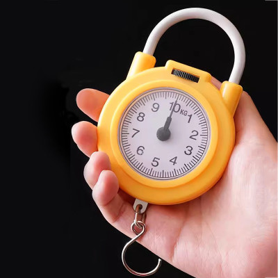 Cân cầm tay mini 10kg có móc treo tiện dụng cho việc đi chợ, du lịch, lò xo cơ học đồng hồ kim siêu chuẩn
