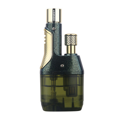 Vỏ Hột Quẹt Bật Lửa Khò Gas 1 Tia Mạnh Mẽ Honest BCZ-796 Thiết Kế Hình Tháp Đôi Bình Chứa Gas Trong Suốt Nhìn Thấy Lượng Gas - Nhiều Màu