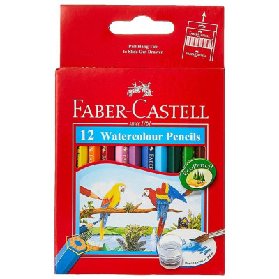 Faber-Castell-114461-Chì Màu Nước Parrot - 12 Màu Ngắn