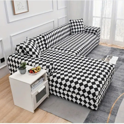 Sofa Góc L Stretchable Checkerboard Tundo Kích Thước 2m5 x 1m5