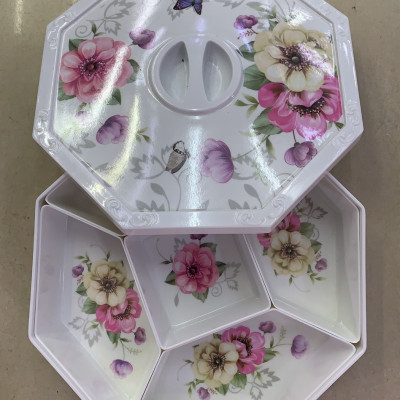 KHAY ĐỰNG MỨT TẾT BẰNG NHỰA PHÍP CAO CẤP SANG TRỌNG ( GIAO HÌNH HOA NGẪU NHIÊN )