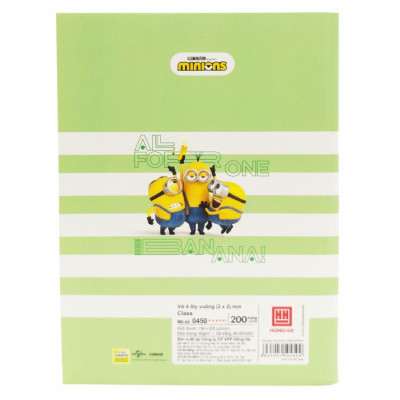 Tập Class Minions Line - 4 Ô Ly - 200 Trang 80gsm - Hồng Hà 0450 (Mẫu Bìa Giao Ngẫu Nhiên)