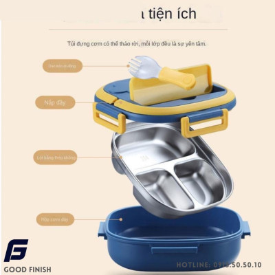 Khay đựng thức ăn giữ nhiệt làm từ thép không gỉ 304 FG Good Finish,họa tiết đẹp