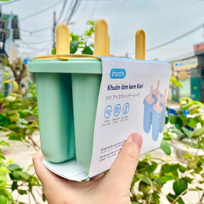 Khuôn Làm Kem 4 Ô Kari Chuẩn Nhật ( Tặng kèm khăn lau pakasa) - Hàng Chính Hãng 