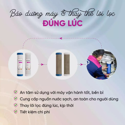 [ MD9 ] Combo lõi lọc nước + miễn phí gói dịch vụ bảo dưỡng và thay thế tại nhà định kỳ 4 lần/1 năm - Hàng chính hãng Mutosi