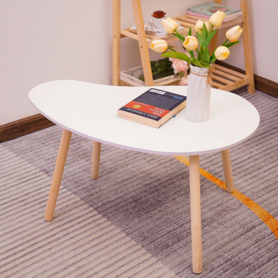 Bàn trà sofa hạt đậu, bàn cafe ngồi bệt, ngồi ghế, chân gỗ tự nhiên, mặt trắng phong cách sang trọng - BH 12 tháng