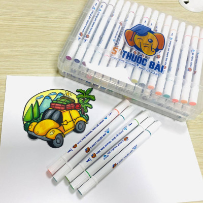 Bút Lông Màu 2 Đầu 5 Phút Thuộc Bài - Art Marker (24 màu) - bút dạ màu marker, bút lông tô màu vẽ tranh