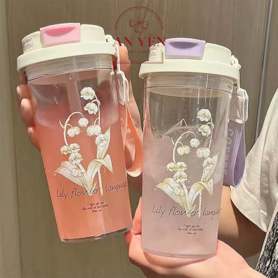 Ly Linh Lan Làm Quà Tặng Bạn Gái, Ly Nhựa Hoa Linh Lan Tiệm Quà An Yên Chịu Nhiệt Tặng Sinh Nhật