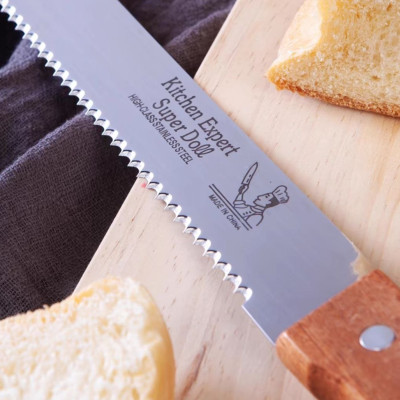 DAO CẮT BÁNH MÌ BÁNH NGỌT BÁNH GATO SINH NHẬT TAY CẦM CÁN GỖ LƯỠI RĂNG CƯA DAO DÀI 38CM ( HÀNG CAO CẤP XUẤT CHLB ĐỨC ) 