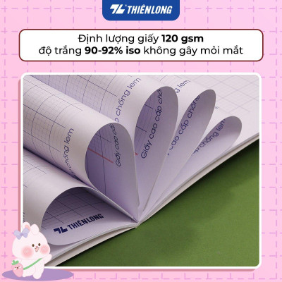 Combo 5 Tập học sinh 48 trang 5 ô ly vuông 2.5mm chấm kẻ 2/3 120gsm NB-120 Thiên Long - Mẫu ngẫu nhiên